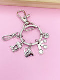 Silver Measuring Cup Mixer Hand Mixer Charm Keychain Baker Mother's Day Gifts Ideas, Bracelet Option, N2630