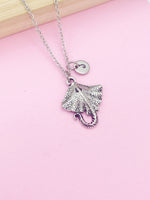 Silver Stingray Manta Ray Necklace Shark Ocean Birthday Mother's Day Gifts Ideas Personalized Customized Made to Order, AN5461