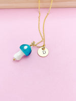 Mushroom Charm Necklace Mycology School Student Mycologist Gifts Idea Personalize Customize Made to Order, ZN5037