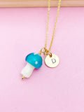 Mushroom Charm Necklace Mycology School Student Mycologist Gifts Idea Personalize Customize Made to Order, ZN5037