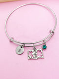 Bible Cross Dove Charm Bracelet Personalize Customize Jewelry, N5571