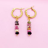 Natural Tourmaline Earrings in Gold, Rose Gold or Silver, N3977