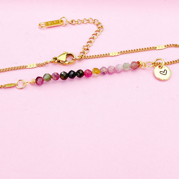 Natural Tourmaline Bracelet in Gold, N4065