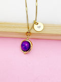 Natural Sugilite  Necklace in Gold, Best Mother's Day Gift, N4701