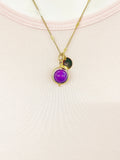 Natural Sugilite  Necklace in Gold, Best Mother's Day Gift, N4701