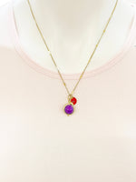 Natural Sugilite  Necklace in Gold, Best Mother's Day Gift, N4701