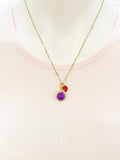 Natural Sugilite  Necklace in Gold, Best Mother's Day Gift, N4701