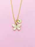 Natural Chalcedony Butterfly Necklace in Gold, N3029