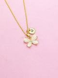 Natural Chalcedony Butterfly Necklace in Gold, N3029