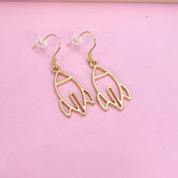 Gold Rocket Earrings in Gold or Silver, N2743