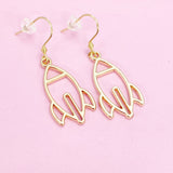 Gold Rocket Earrings in Gold or Silver, N2743