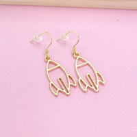 Gold Rocket Earrings in Gold or Silver, N2743
