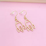 Gold Rocket Earrings in Gold or Silver, N2743