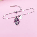 Palm Hamsa Hand Bracelet in Silver, Keychain and Necklace in Option, N2618