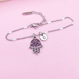 Palm Hamsa Hand Bracelet in Silver, Keychain and Necklace in Option, N2618