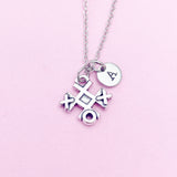 Tic Tac Toe Necklace in Silver, Keychain and Bracelet in Option, N377