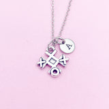 Tic Tac Toe Necklace in Silver, Keychain and Bracelet in Option, N377