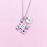 Tic Tac Toe Necklace in Silver, Keychain and Bracelet in Option, N377