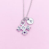 Tic Tac Toe Necklace in Silver, Keychain and Bracelet in Option, N377