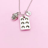 Muffin Pan Cupcake Necklace in Silver, Keychain and Bracelet in Option, N219