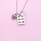 Muffin Pan Cupcake Necklace in Silver, Keychain and Bracelet in Option, N219