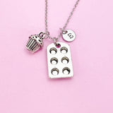 Muffin Pan Cupcake Necklace in Silver, Keychain and Bracelet in Option, N219