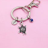 Turtle Charm Keychain in Silver, Turtle Love Pet Gifts Ideas, N5574