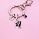 Turtle Charm Keychain in Silver, Turtle Love Pet Gifts Ideas, N5574