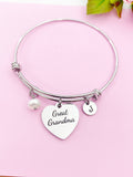 Best Gift Great Grandma Pearl Charm Bracelet Mother Day's Gifts Ideas Personalized Customized Made to Order, D440