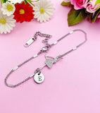 Personalized Ballet Bracelet, Initial Charm, Cubic Zirconia, Dance Gift