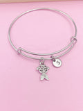Goldfish Bracelet in Silver, Necklace and Keychain in Option, Personalize Customize Gift, N1560