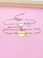 Godmother Bracelet in Gold or Silver, Stainless Steel Bracelet, AD446