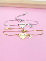 Godmother Bracelet in Gold or Silver, Stainless Steel Bracelet, AD446