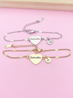Godmother Bracelet in Gold or Silver, Stainless Steel Bracelet, AD446