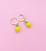 Gold Yellow Lemon Earrings, N3220