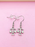 Silver Scale of Justice Charm Earrings, Best Birthday Christmas Graduation Unique Gift for Lawyer Law School Paralegal Judge Libra N3341