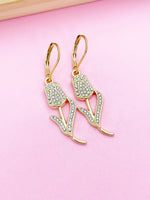 Gold Tulip Stainless Steel Hypoallergenic Earrings, N5084B