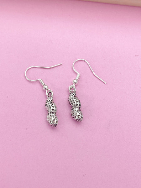 Silver Peanut Charm Earrings, AN1435