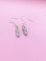Silver Peanut Charm Earrings, AN1435