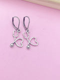 Silver Stethoscope Charm Earrings, AN1002