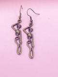 Bronze Halloween Skeleton Charm Earrings, Gothic, BN1245