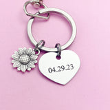 Sunflower Anniversary Keychain in Silver, N1341