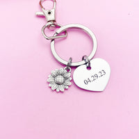 Sunflower Anniversary Keychain in Silver, N1341