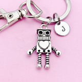 Robot Keychain in Silver, Robotic Engineering Personalized Gifts, N5176