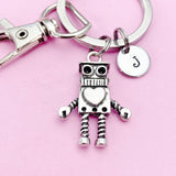 Robot Keychain in Silver, Robotic Engineering Personalized Gifts, N5176