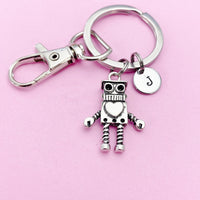 Robot Keychain in Silver, Robotic Engineering Personalized Gifts, N5176