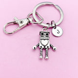 Robot Keychain in Silver, Robotic Engineering Personalized Gifts, N5176