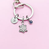 Turtle Charm Keychain in Silver, Turtle Club Gifts Ideas, N5576