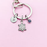 Turtle Charm Keychain in Silver, Turtle Club Gifts Ideas, N5576
