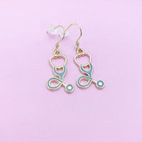 Stethoscope Earrings in Gold, Doctor Nurse Gifts, N1542B